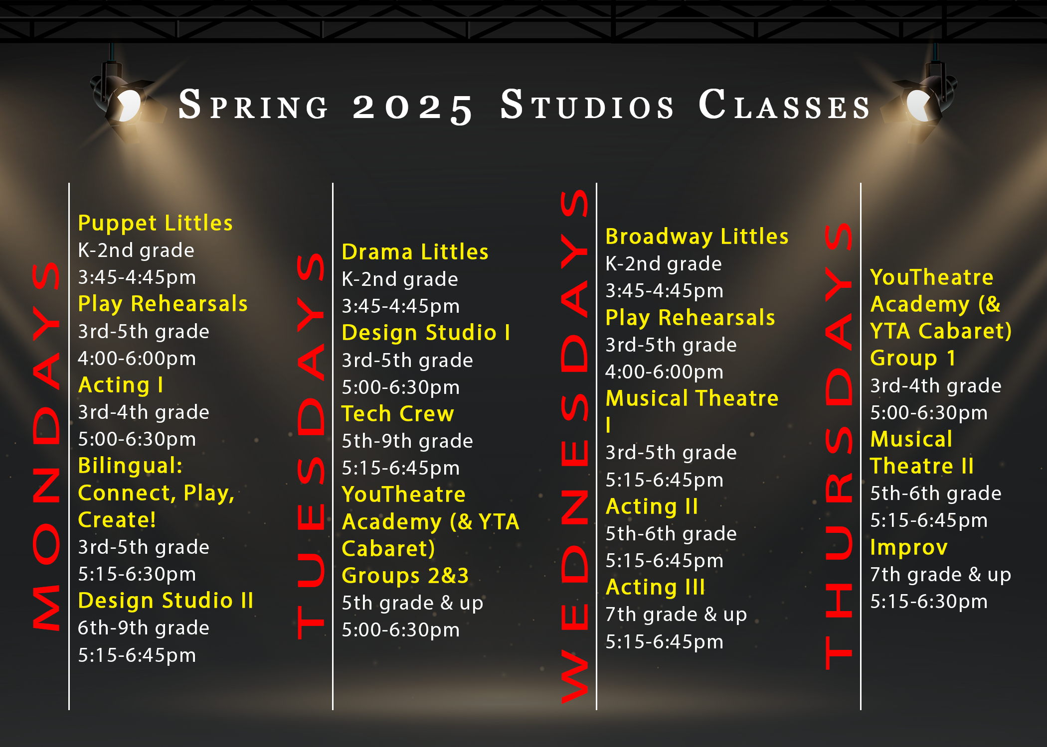 Spring 2025 Schedule